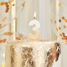 Candle Number 3 Ombre Gold